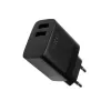 Fixed Dual USB Travel Charger FIXC17N-2U-BK, 17W, portable USB power adapter, black