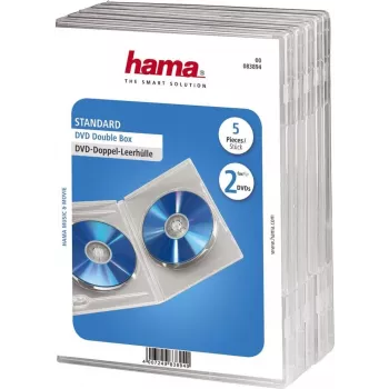 Hama Double DVD Jewel Case, 5, transparent 2 discs