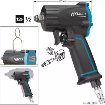 HAZET 9012M - Impact Wrench - Black - 1/2,1/4 inch - 10000 RPM - 1100 Nm - 610 Nm