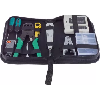 ShiverPeaks BS18-25002 network tool set, 10-piece with bag