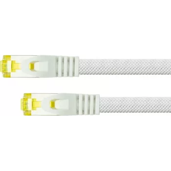 Python Series RJ45 Patch Cable with Cat.7 Raw Cable - Latch Protection (RNS) and Nylon Braiding - S/FTP - PiMF - Halogen-Free - 500MHz - OFC - White - 5m (8070PY-050W)