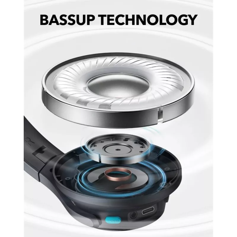 Over-ear headphones Anker Soundcore Q11i, Bluetooth 5.0, up to 20 h battery, built-in mic, dark grey