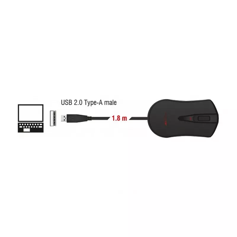 Gaming Mouse DeLOCK 12531 Ambidextrous USB Type-A Optical 4800 DPI