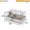 Cage FERPLAST Modular 2 for rabbit and guinea pig 109x72x56 cm, metal, grey, rod spacing 23 mm