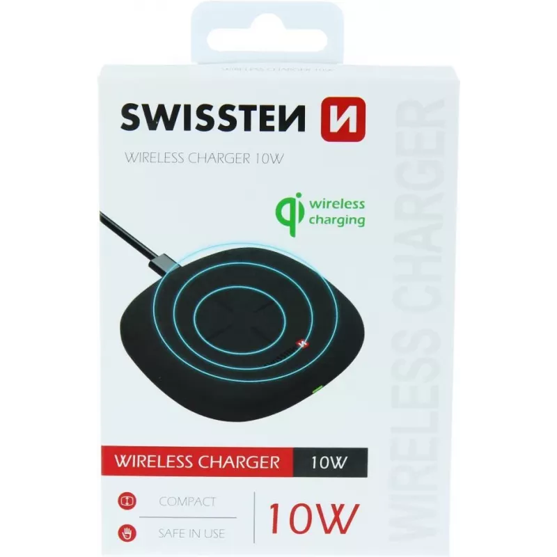 Wireless charger SWISSTEN SW-W-10W-WH 10W with USB-C 1.5 m cable