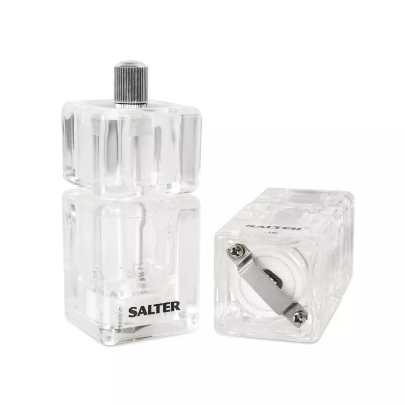 Salt and pepper mill Salter 7605 CLXR twin compact design, battery-powered, adjustable grind
