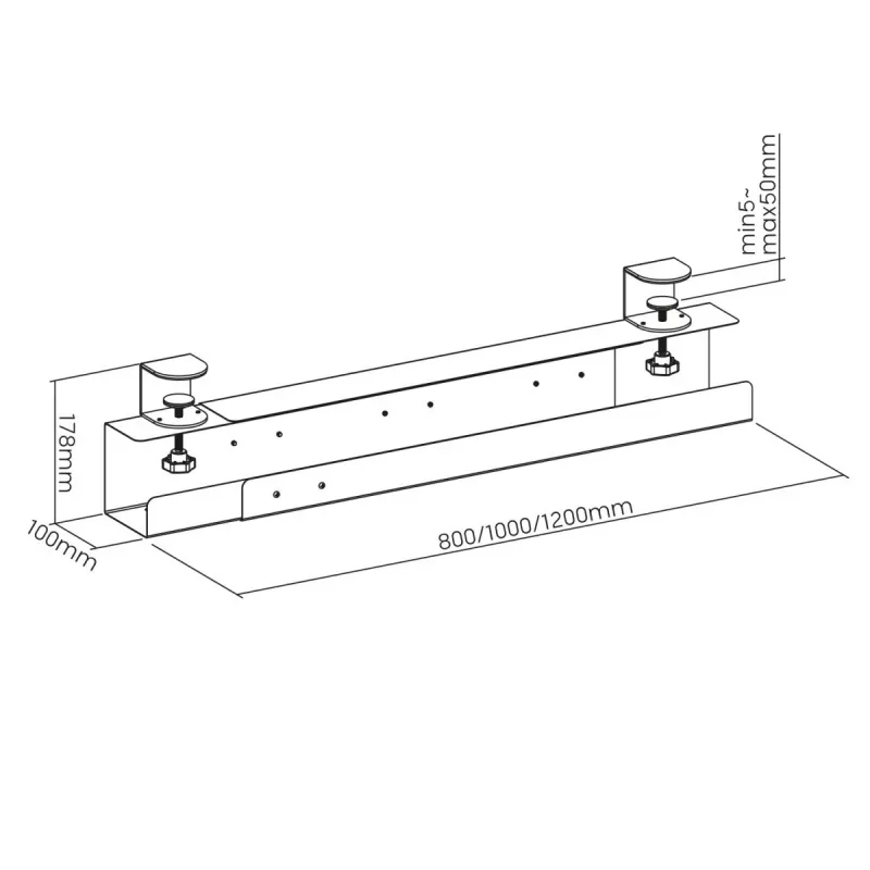Under-desk cable organizer Maclean, 5kg max, MC-333