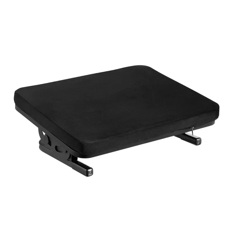 Footrest MACLEAN MC-460 ergonomic cushioned metal footrest, non-slip base, tilt -20–20°, max load 20 kg, black