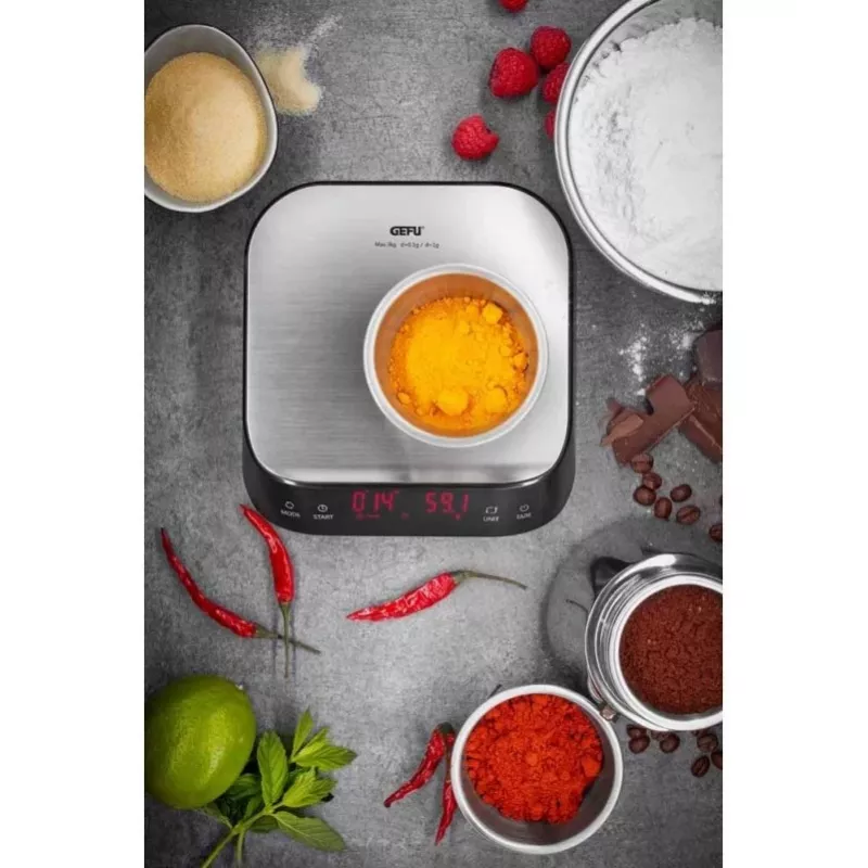 GEFU PREZISO Black, Stainless steel Countertop Rectangle Electronic kitchen scale