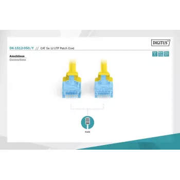 Patch Cord Digitus CAT 5e U/UTP DK-1512-050/Y 5m Yellow