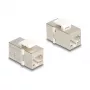 Keystone module DELOCK 90637 — flat RJ-45, silver/white, 16.1×29.9×20.7 mm