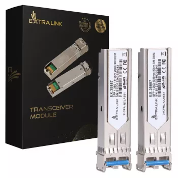 Extralink SFP 1.25G Module 2-pack, 1.25Gbps, LC/UPC, 1310nm, 20km, Single Mode, DOM