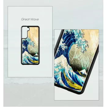 Phone case iKins for Samsung Galaxy S21+ — protective back cover 'great wave'