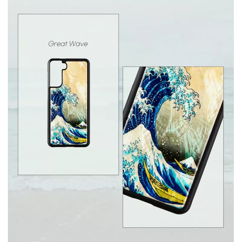 Phone case iKins for Samsung Galaxy S21+ — protective back cover 'great wave'