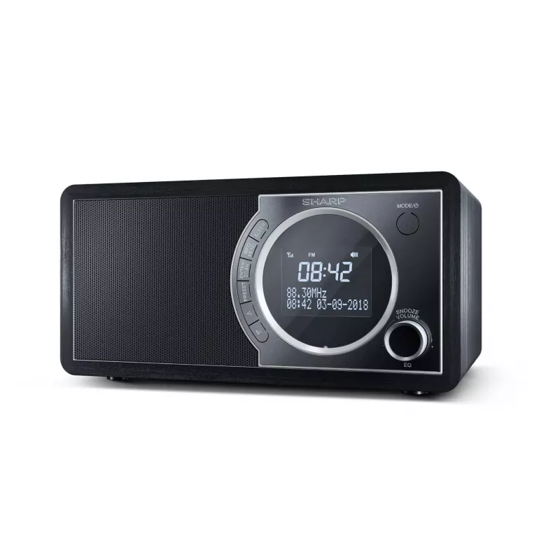 Sharp DR-450 Digital Radio - Black, Personal, Digital, DAB, DAB+, FM, 87.5 - 108 MHz, 174.928 - 239.2 MHz, 3 W