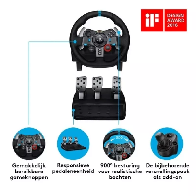 Logitech Driving Force G29 - Steering Wheel- and Pedal Set - Wired - for Sony PlayStation 3, Sony PlayStation 4
