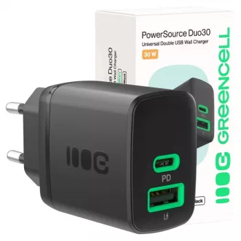 Charger Green Cell PowerSource Duo30 – 1× USB-A, 1× USB-C, 3A
