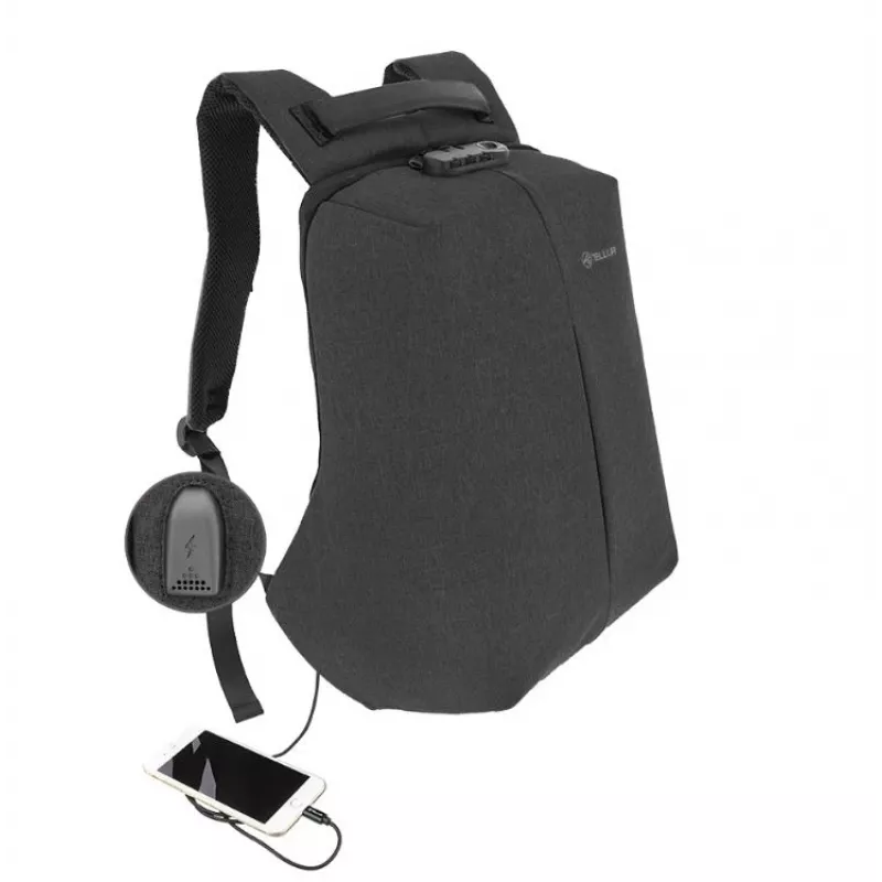 Backpack Tellur Notebook 15.6 Antitheft with USB port, Black