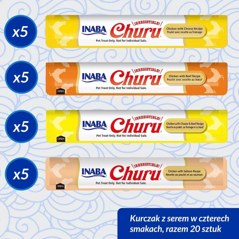 Cat treats INABA Churu Variety Box — Chicken and Beef, 20 x 14 g tubes