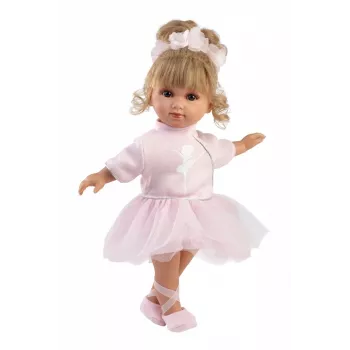 Baby doll Llorens Elena Ballerina height 35 mm fabric and vinyl beige pink white recommended 3+