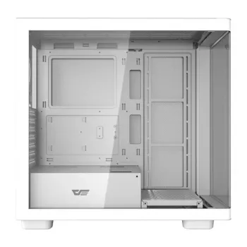 Computer case DarkFlash DS900G White — mid-tower, tempered glass, no fans