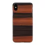 Smartphone case man and wood for iPhone XS Max — ebony black, protective hard back cover