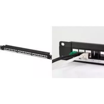 LogiLink Keystone Patchpanel 48,30cm (19), 24 Module, empty, black 1HE (NK4065)