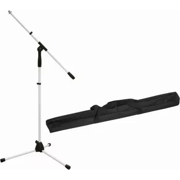 Microphone stand Omnitronic MS-1W with boom — white finish
