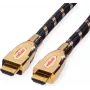 Roline Gold - HDMI mit Ethernetkabel - HDMI (M) bis HDMI (M) - 5 m - Doppelisolierung - schwarz-gold - 4K Unterstützung