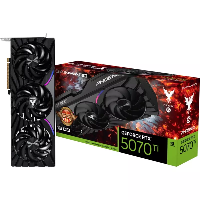 Graphics card GAINWARD GeForce RTX 5070 Ti Phoenix-S GS, 16 GB GDDR7, PCIe 5.0, 256-bit, 2295 MHz