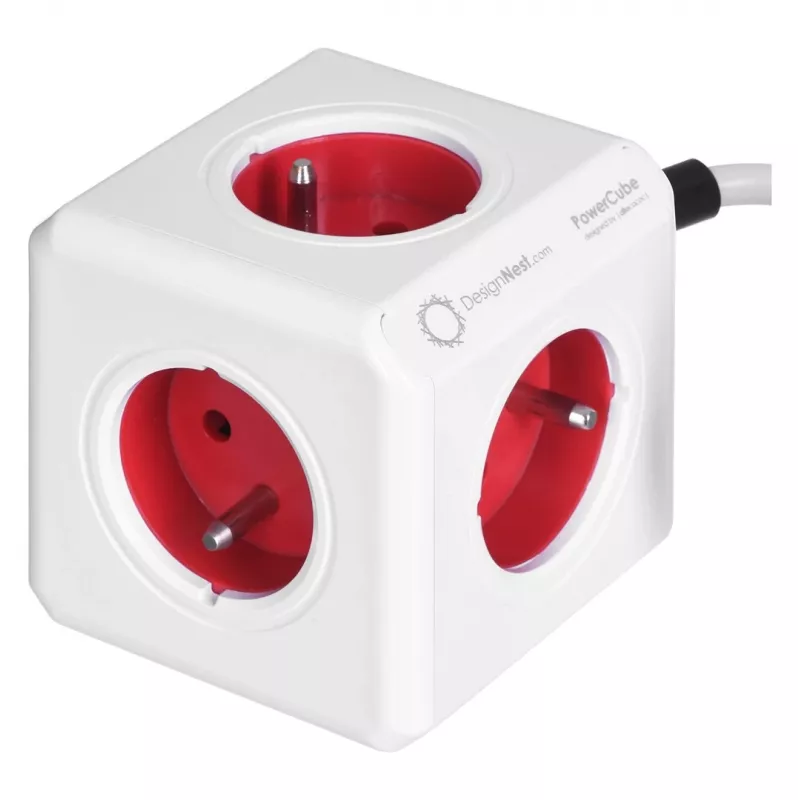 Allocacoc 2304/FREXPC power extension 3 m 5 AC outlet(s) Indoor Red, White