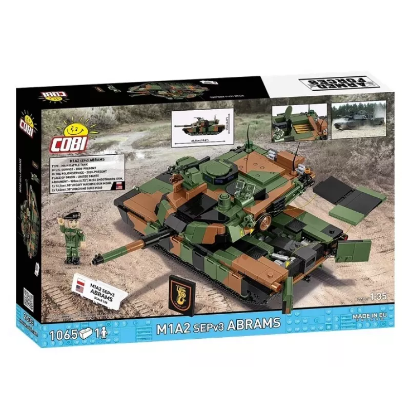 Construction set Cobi M1A2 SEPV3 Abrams model with 1,065 bricks