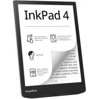 E-book reader PocketBook InkPad 4 7.8 inch E Ink Carta, 32 GB, Wi‑Fi, Black/Silver