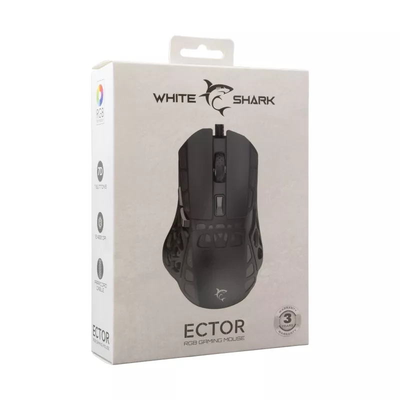 Mouse White Shark GM-5016 Ector Black USB
