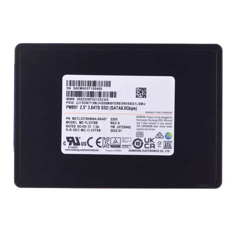 Samsung PM897 3.84 TB 2.5 inch Serial ATA III V-NAND