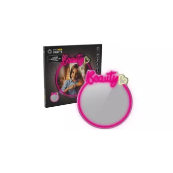 LED Neon Mirror Light MANTA MASNL130PK Style Neon Lights BEAUTY, pink accent, decorative mirror illumination
