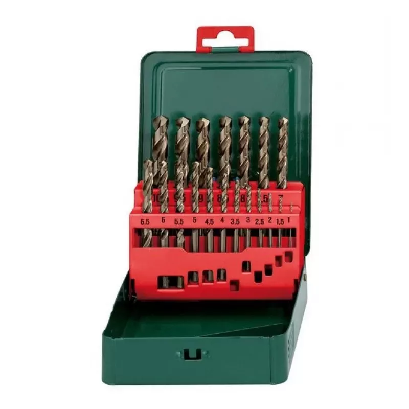 Drill bit set Metabo HSS Cobalt 19 pcs DIN 338, cylindrical shank