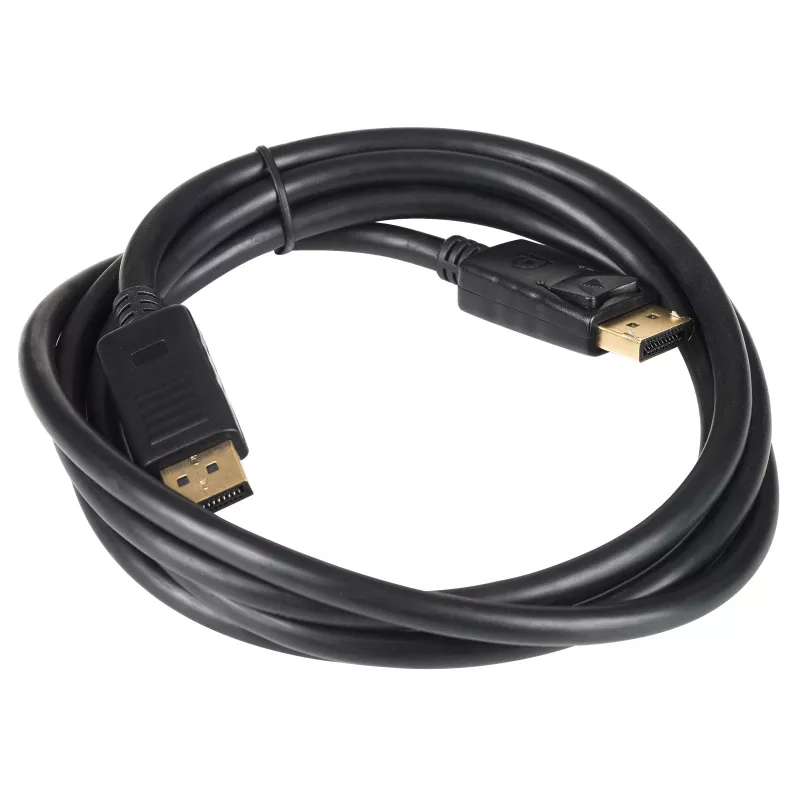 Akyga AK-AV-10 DisplayPort Cable, Male to Male, Gold-Plated Plugs, 1.8 m, Black