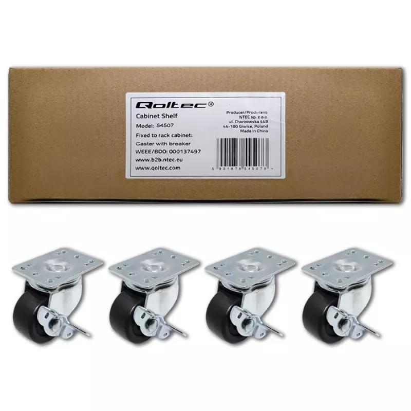 Qoltec - styrehjulspakke for rack - wi