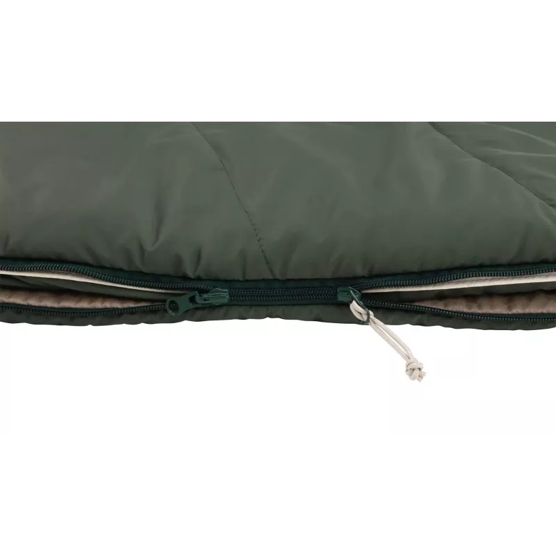 Semi-rectangular sleeping bag Outwell Caldera Lux — Polyester, 800 mm wide, 2200 mm long, max user height 190 cm, Green