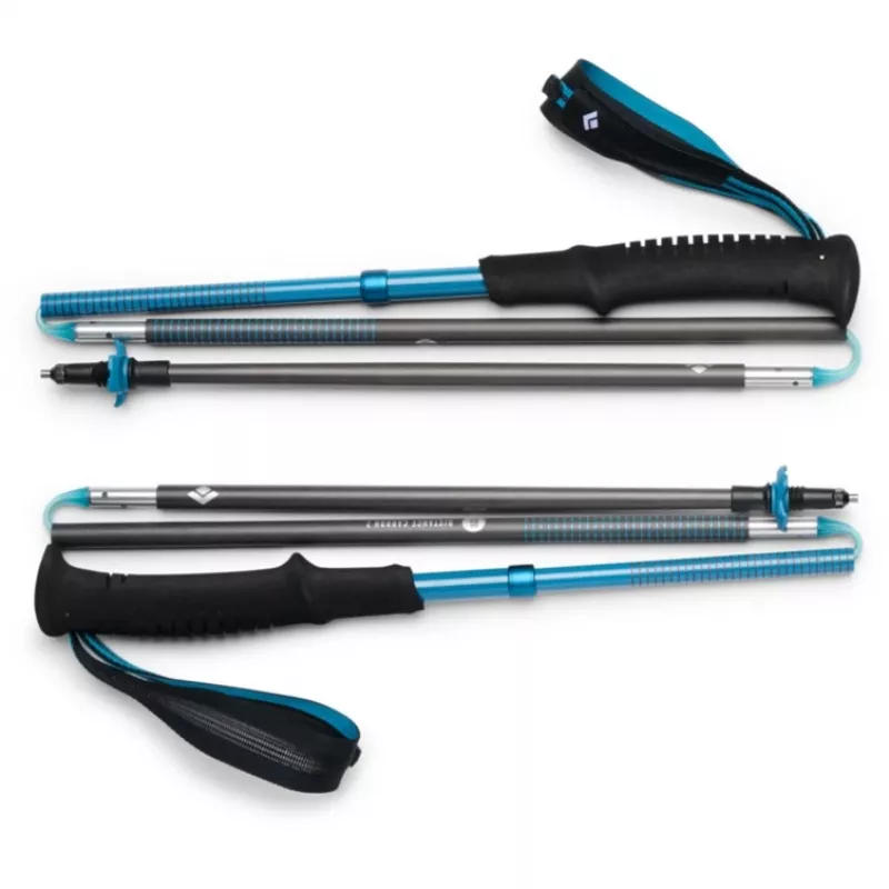 Trekking Poles Distance Carbon Z, Fitness Device Anthracite/Blue, 1 Pair, 105 cm