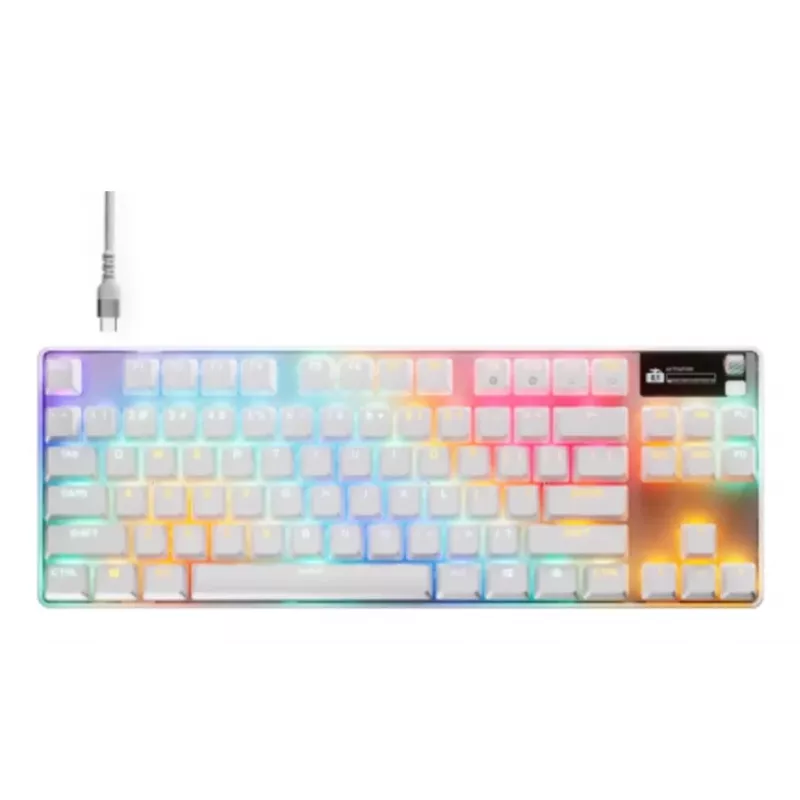 Mechanical TKL Gaming Keyboard STEELSERIES Apex Pro TKL Gen 3 White — US layout, RGB, adjustable switches