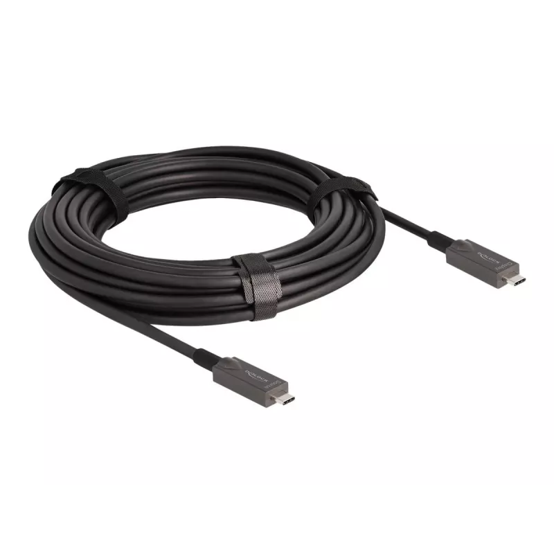 DeLOCK Active Optical USB-C Video + Data + PD Cable 10 m Black