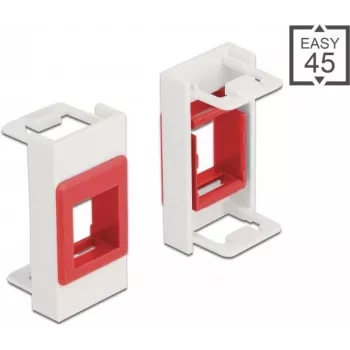 Keystone Holder DeLOCK Easy 45 Module 22.5 x 45 mm white red