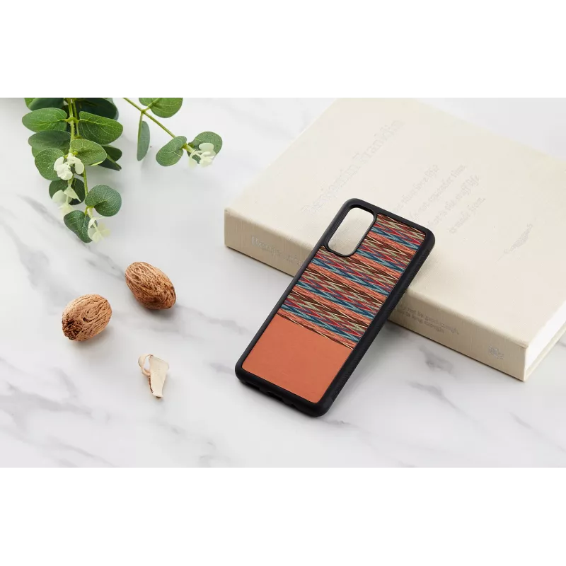 Phone case man and wood Galaxy S20 brown check black – protective cover for Samsung Galaxy S20