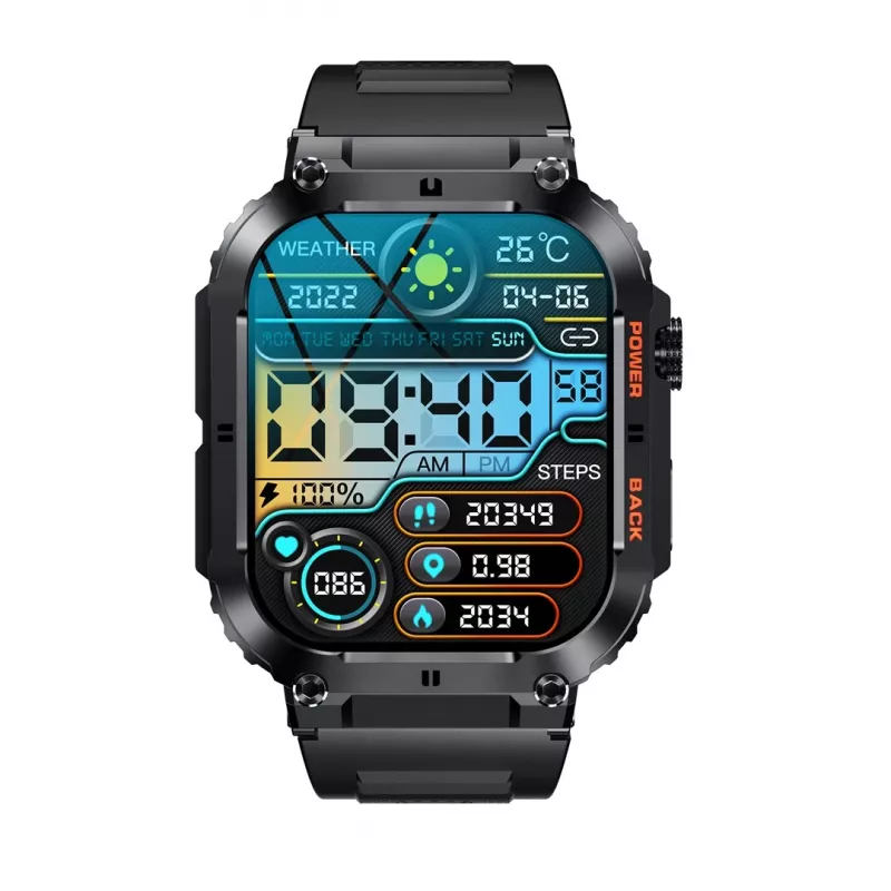 Denver SWC-191B smartwatch / sport watch 4.98 cm (1.96) IPS 45 mm Digital 320 x 386 pixels Touchscreen Black