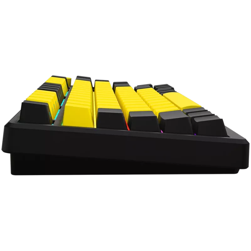 Wireless mechanical gaming keyboard LORGAR KBP7075W — Black/Yellow, EN layout