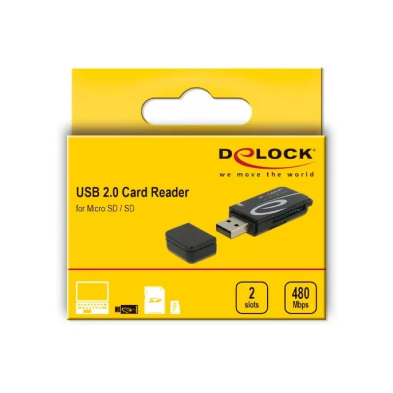 Card Reader DeLOCK Mini USB 2.0 with SD and Micro SD Slot