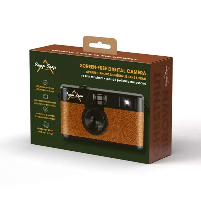 Screenless Digital Camera Camp Snap CS-V105-BR-JP — Brown compact camera without display