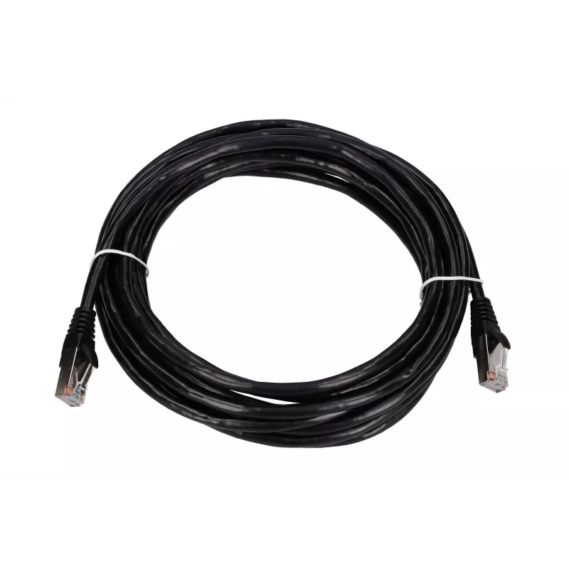 LAN patchcord Extralink Cat5e FTP 5 m, copper twisted pair, RJ-45–RJ-45, black
